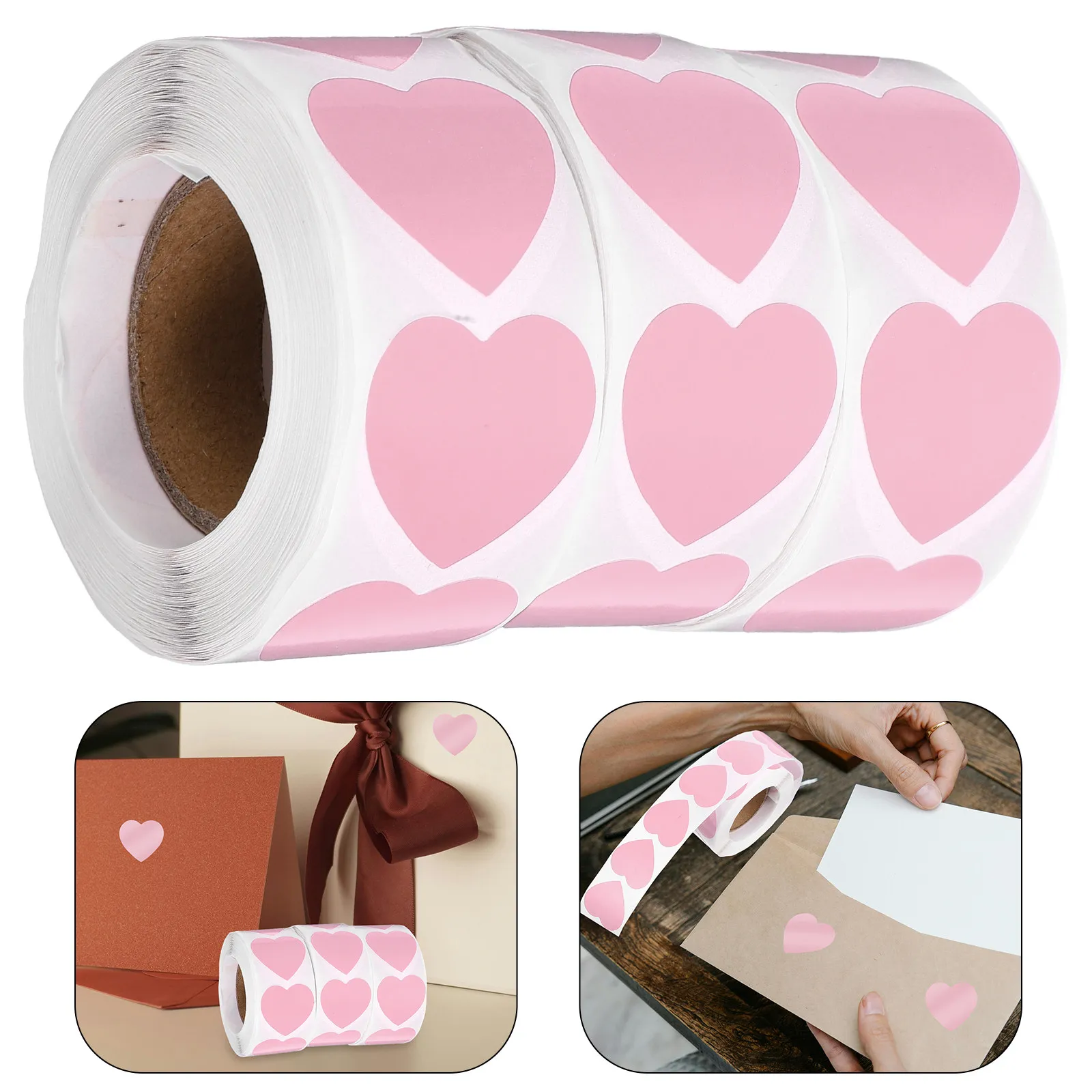

3 Rolls Heart Stickers Red Heart Shape Sealing Labels for Envelopes Craft Scrapbooking Valentine's Day Party Favors Labels