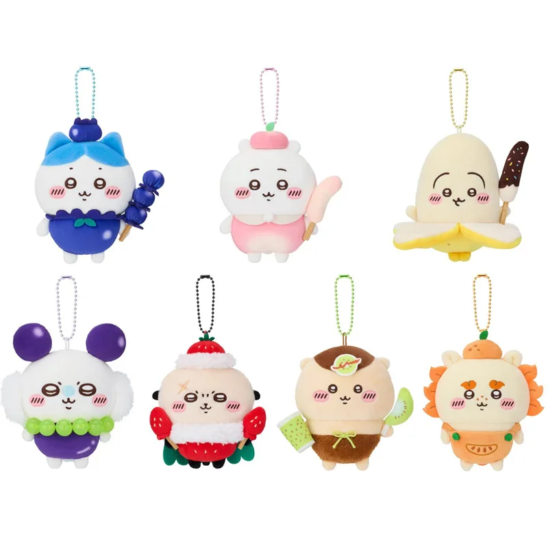 

Cute Fruit Series Small Pendants - Blueberry Banana, Usagi Peach Hachiware Momonga Soft and Cute Doll Backpack Pendants