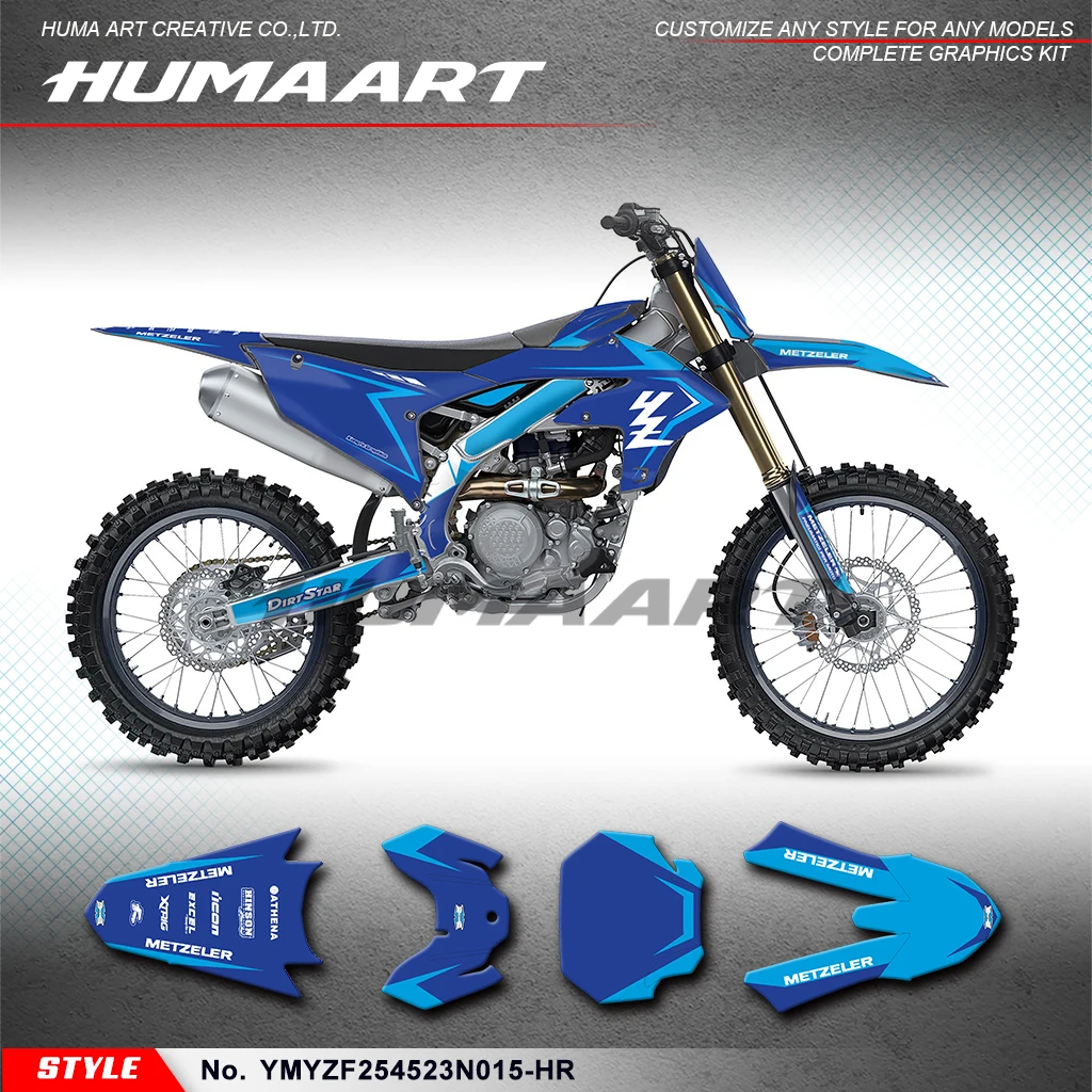 

Набор графических наклеек HUMAART Dirtbike для YAMAHA YZ450F YZ250F YZF450 YZF250 23 24 25 26, рестайлинг, YMYZF254523N015-HR