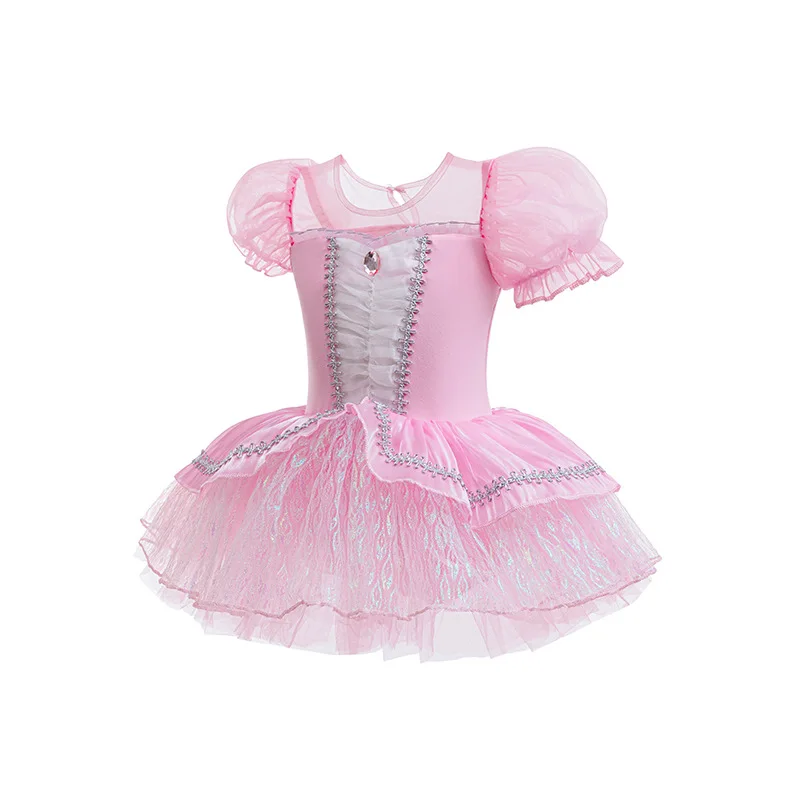 Mädchen Kurzarm-Ballett-Tutu-Kleid Kinder Tüll-Tanzkleid Prinzessinnen-Themenkostüm Bühnenoutfit – Detail 4