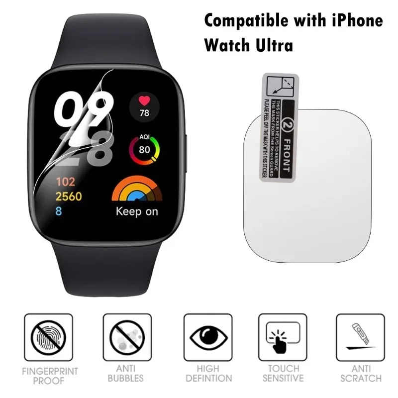 6-1Pcs Soft Hydrogel Films for Redmi Watch 2 3 HD Anti-Scratch Screen Protective Films for Redmi Watch 3Lite 2Lite Accessories