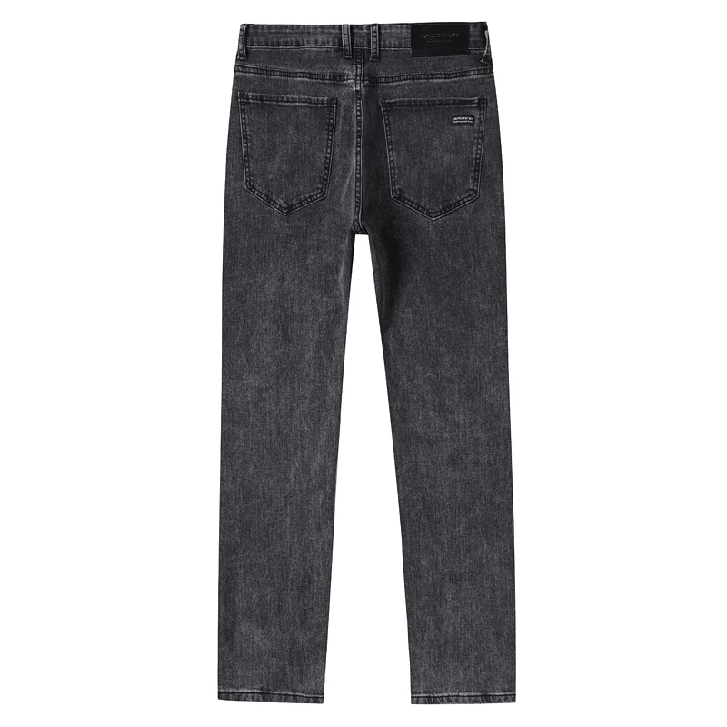 2025 Elastic Business Washed Jeans Model Autumn and Winter Thick Baggy  Denim Black Grey Colors Y2k Clothes Men