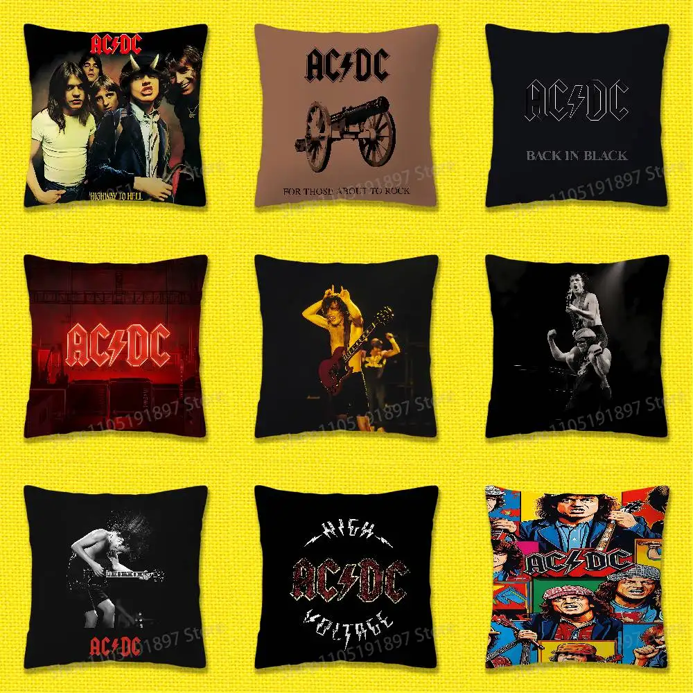 

A-AC Highway to Hell D-DC Throw Pillow Case For 45x45cm 40x40cm 55x55cm 50x50cm 30x30cm Square Car Pillowcase Shell