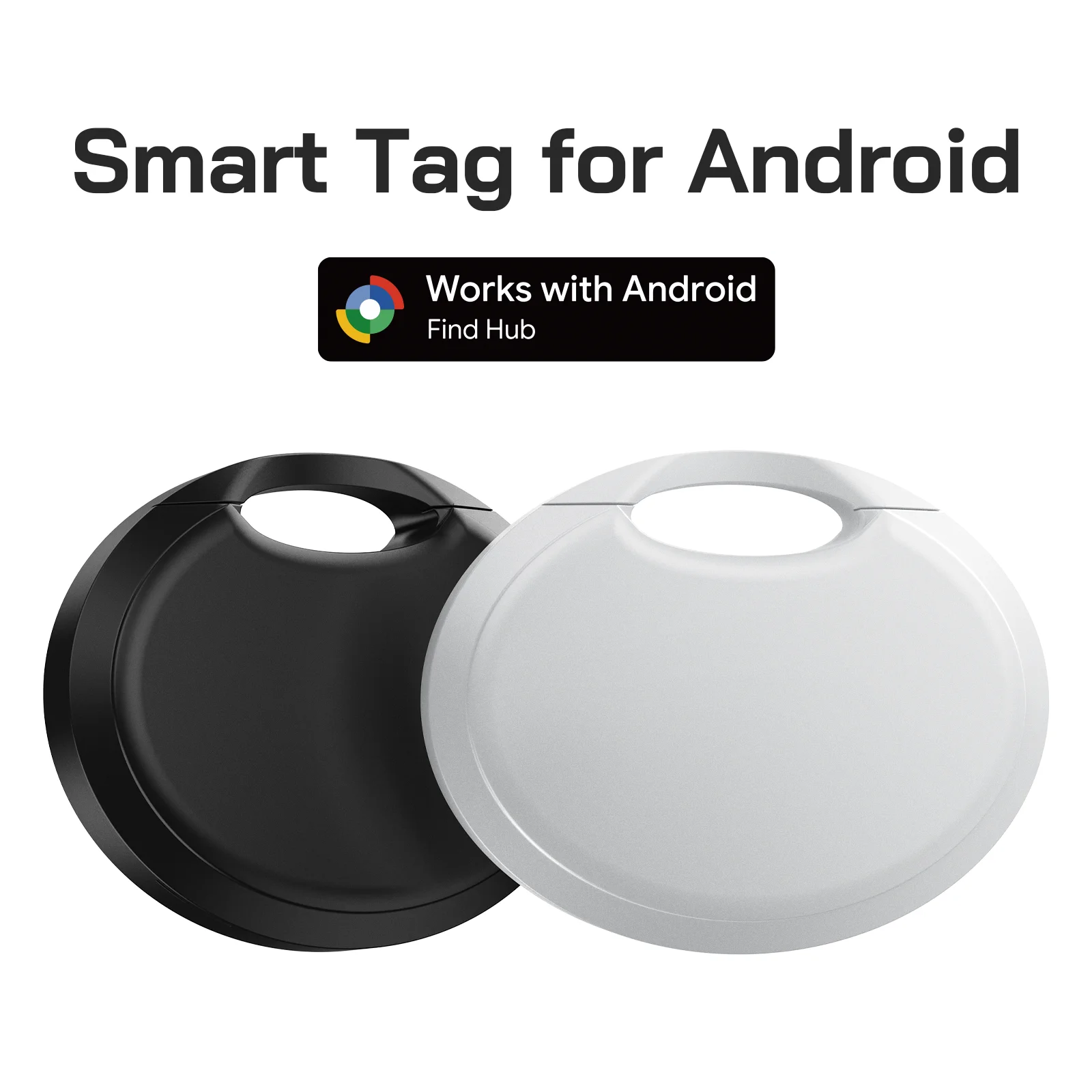 Smart Tag Compatible with Google Find Hub Bluetooth Item Tracker Key Finder Works with Android Pixel & Xiaomi CE RoHS Certified