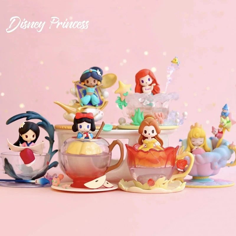 Disney Princess Beauty And The Beast Belle Princess Mermaid Ariel Jasmine Snow White Aurora Mulan Action Figure Blind Box Gifts