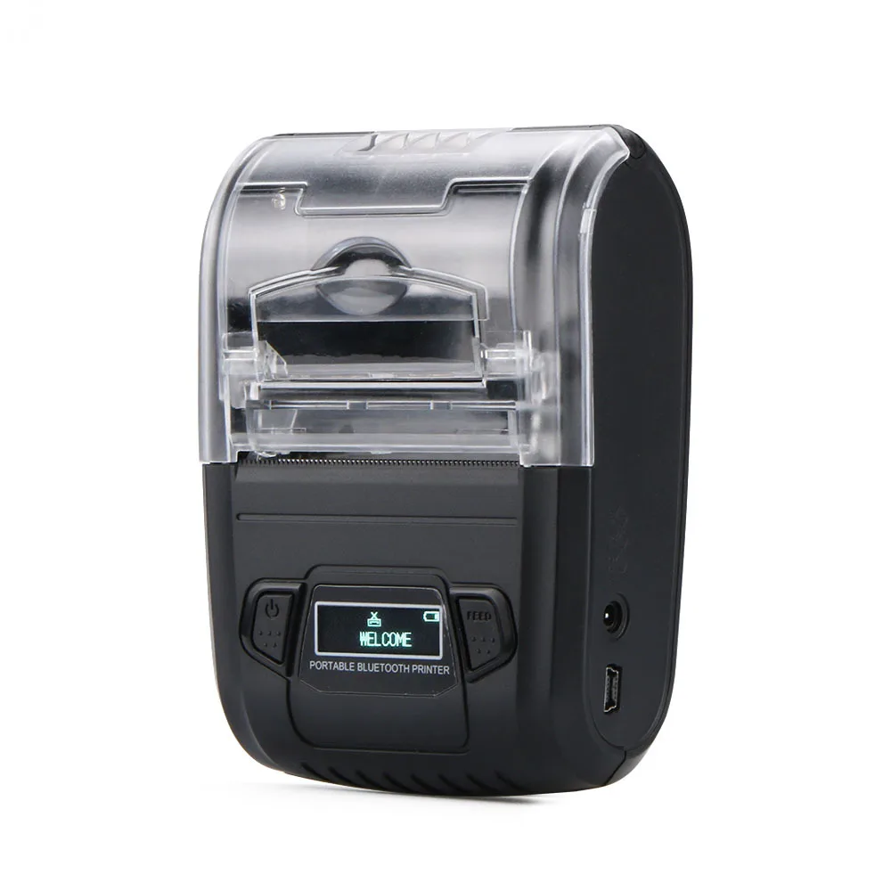 طابعة الإيصالات الحرارية المحمولة بتقنية البلوتوث مقاس 58 مم تدعم طابعات الورق التجارية لأنظمة Windows وAndroid وiOS
