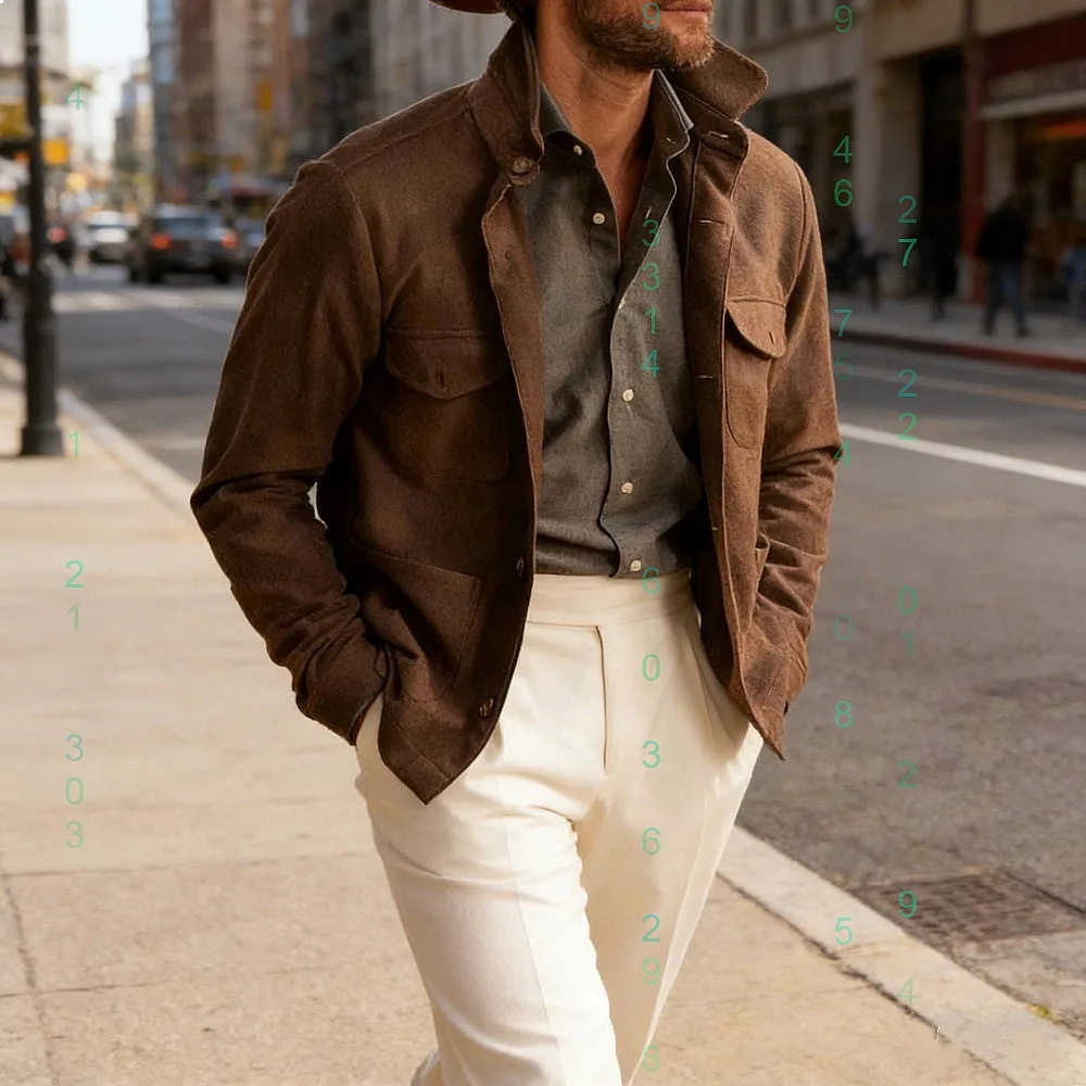 

Mens Jacket Jackets Long Sleeve Multi Pocket Lapel Spring Summer Casual Blazer Top Coats