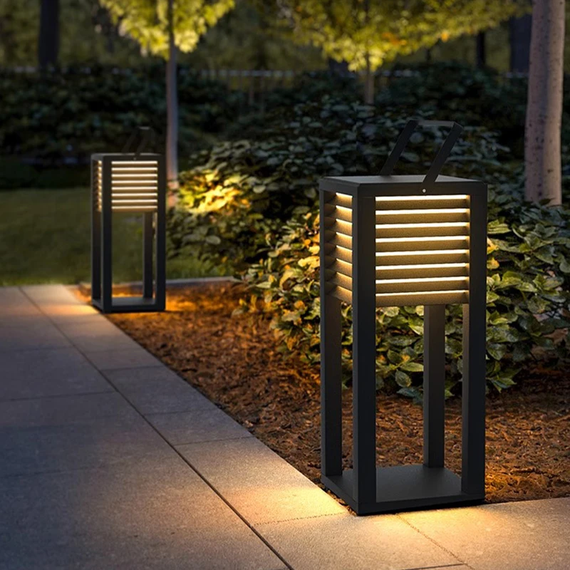 Luz de suelo Solar sin cables, lámpara de césped cuadrada para casa de campo, luces decorativas impermeables para jardín y paisaje al aire libre