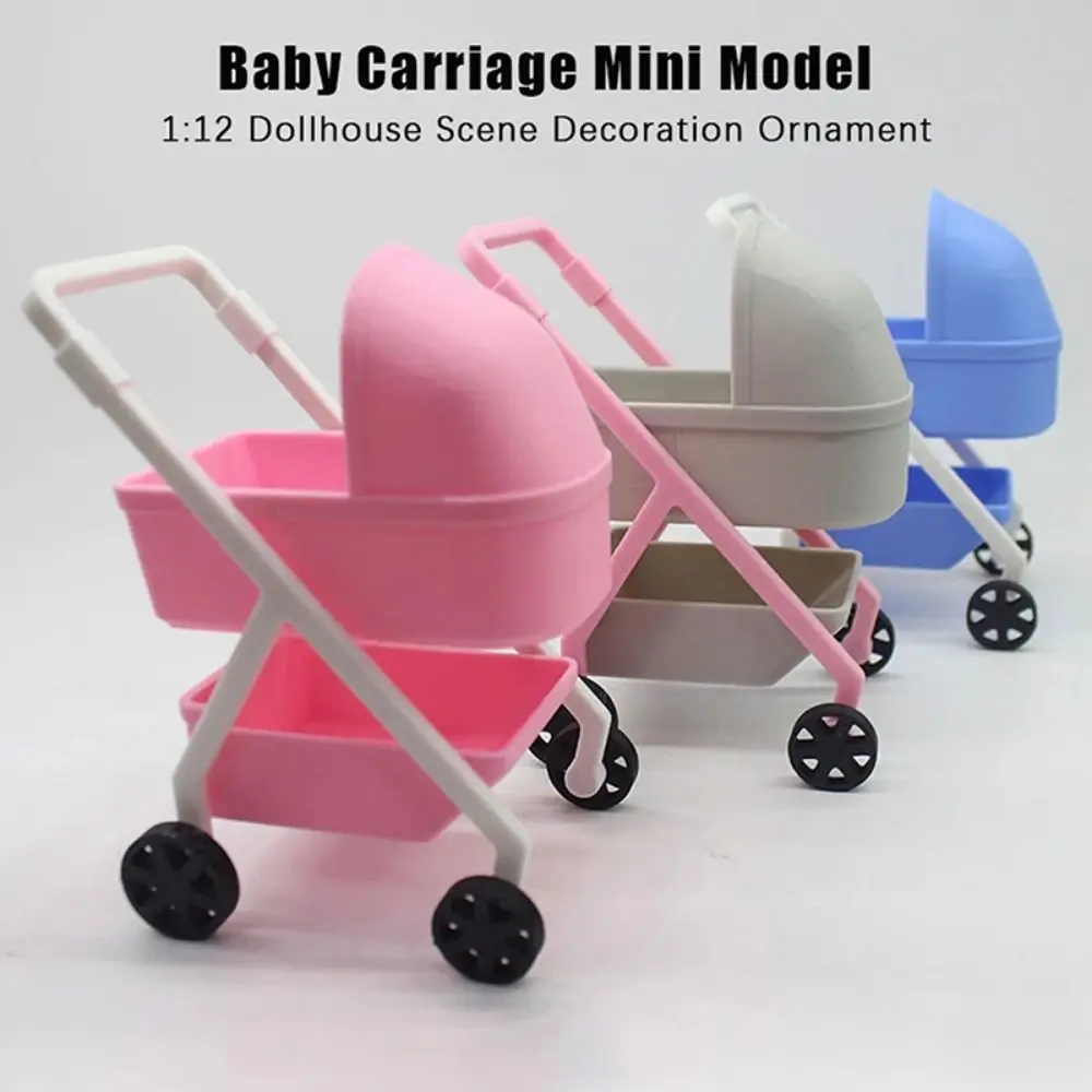 1:12 maison de poupée bébé poussette scène décor modèle vivant Miniature bébé poussette chambre bricolage Simulation bébé couffin chariot