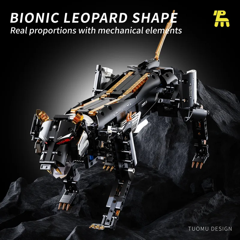 IN STOCK MOC Technical RC Dark Night Mechanical Leopard Building Blocks Bricks Assembling Model Toys for Children Birthday Gift