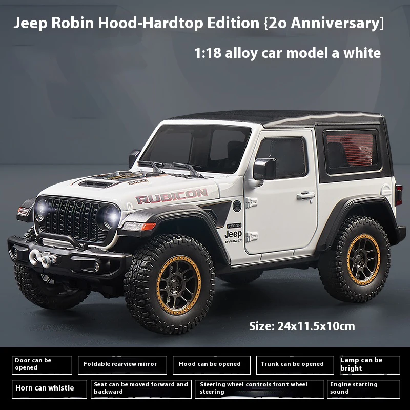 1:18 ジープ ラングラー ルビコン 合金製ダイキャストモデルカー