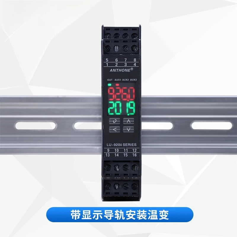 Módulo de exibição de alarme de temperatura tipo trilho, alarme de sobretemperatura, alarme de baixa temperatura, comunicação rs485, módulo modbus