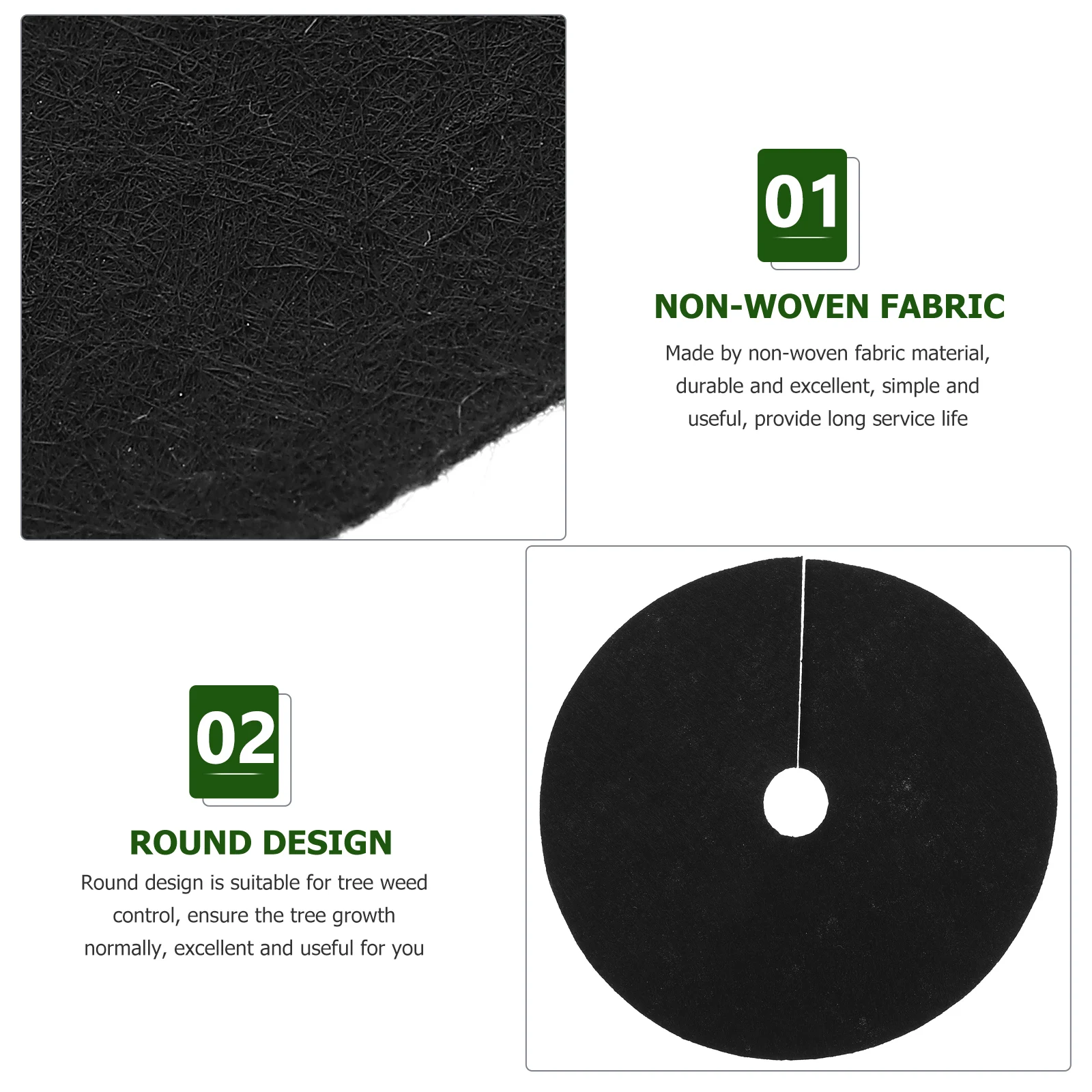 

20pcs Anti grass Fabric Ring 15cmx2cm Black Non woven Weed Control Ground Cloth Durable Permeable Moisture Retention