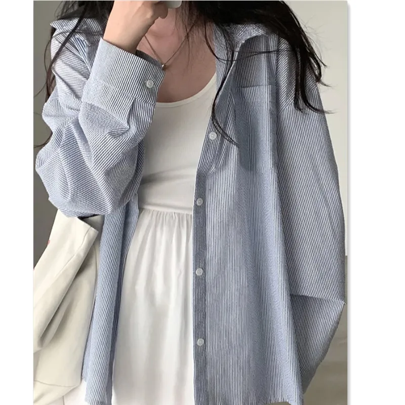 Plus size 300 pou feminino preguiçoso listrado irt primavera outono solto emagrecimento com capuz longo sve coreano sle colarinho impresso