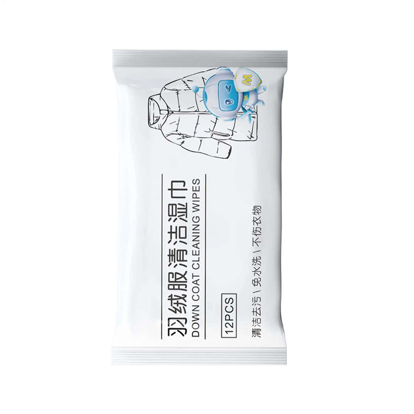 Portable Down Jacket Cleaner Wipes No Rinse Waterless Puffer Jacket Cleaner Stain Remover for Grease Dirt Dust Clothing Laundry