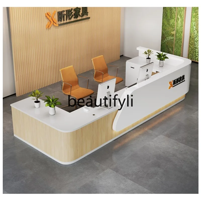 

Modern Minimalist Lacquer Company Front Desk Reception Bar Table Service Welcome Cashier Desk Custom Office Desk