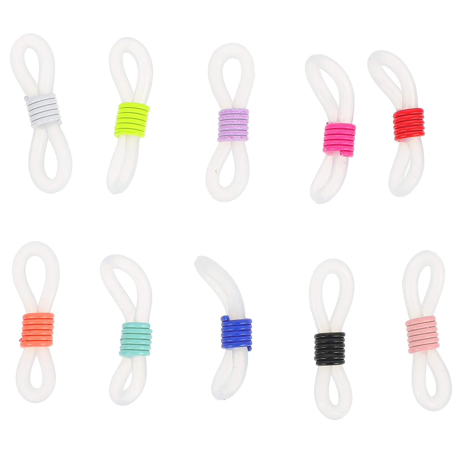 

50 Pcs Anti Loss Eyeglass Chains Durable Rubber Connector Ends for Glasses Mask Necklace Colorful Practical Jewelry Accessories