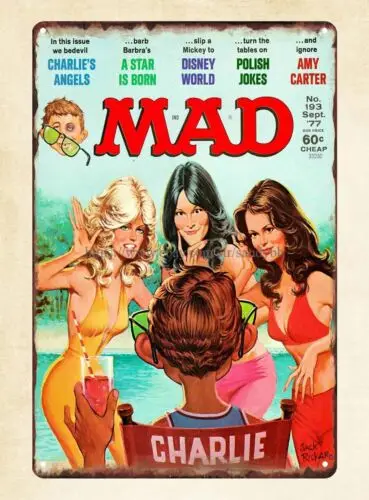 Mad Magazine 1977 Charlie metal tin sign home furnishing accessories