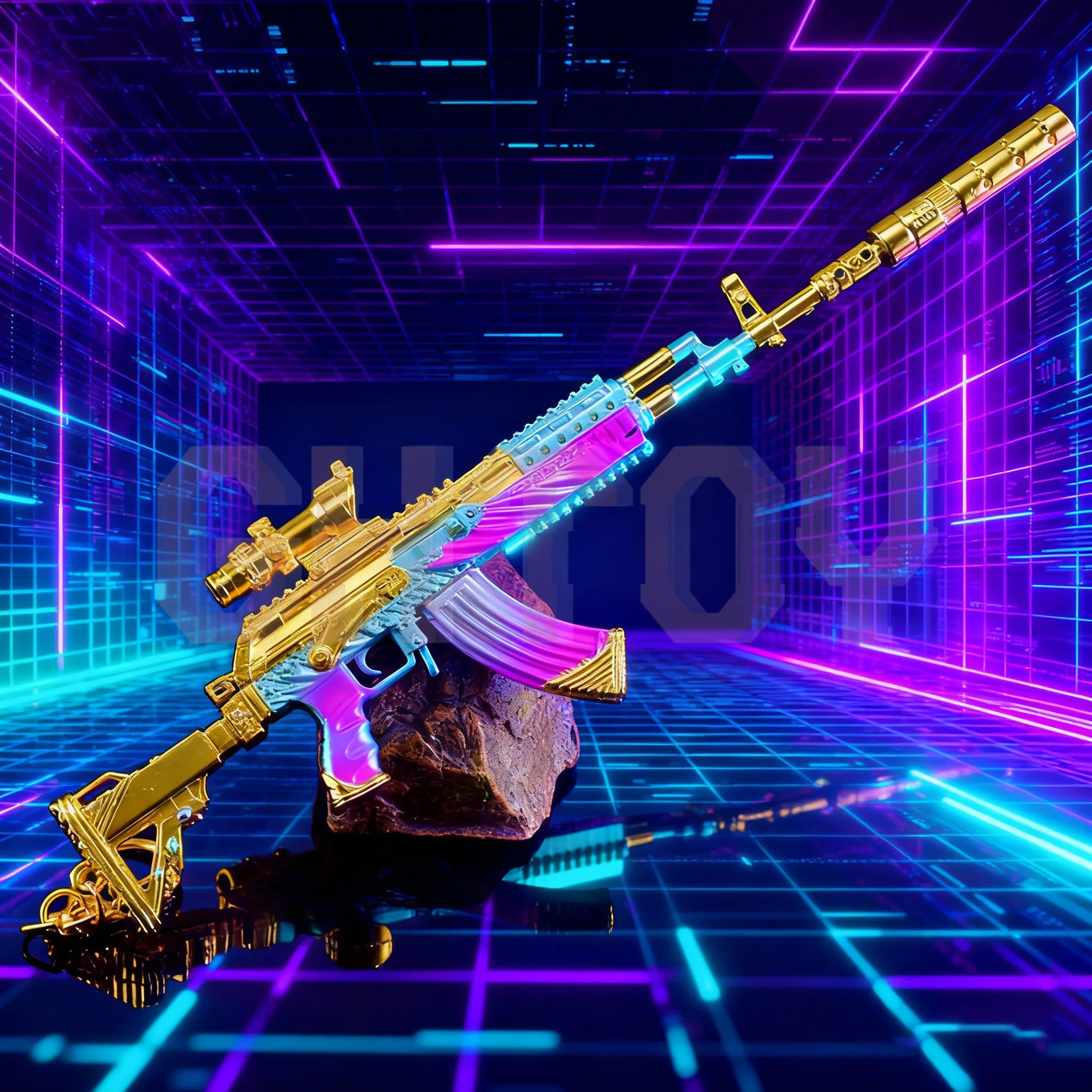 22cm/8.66インチ デルタフォース ゲーム周辺機器 武器モデル オリジナルスキン M762 ディープシー グレースフル メタルクラフト おもちゃの銃 デスクトップディスプレイ