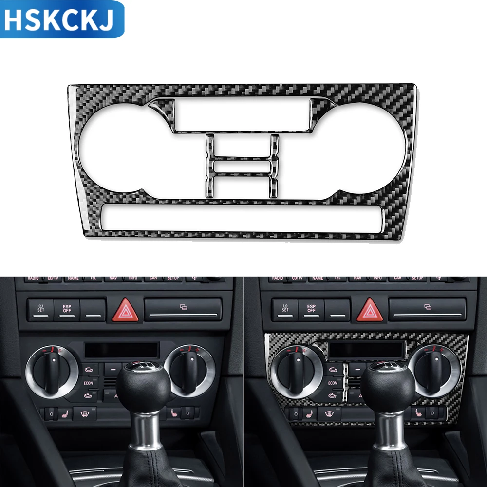 

For Audi A3 S3 8P 2006 2007 Carbon Fiber Sticker Car Accessories Center Console Air Conditioning AC Control Panel Cover Trim