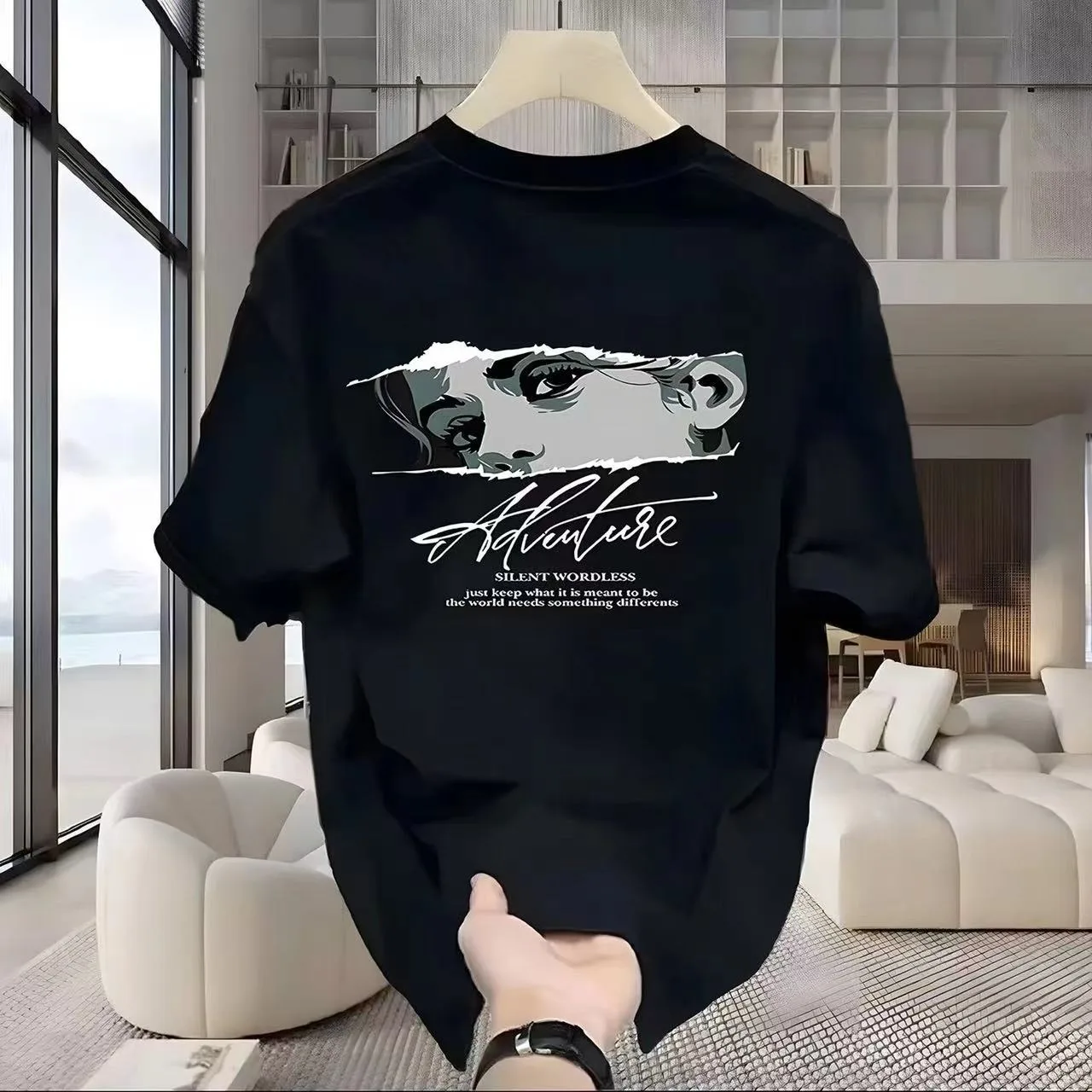 Men's Cotton T-shirts Breathable Sweat Absorbing Top Harajuku High Quality Exclusive design trend Printed Tees Men's Clothing