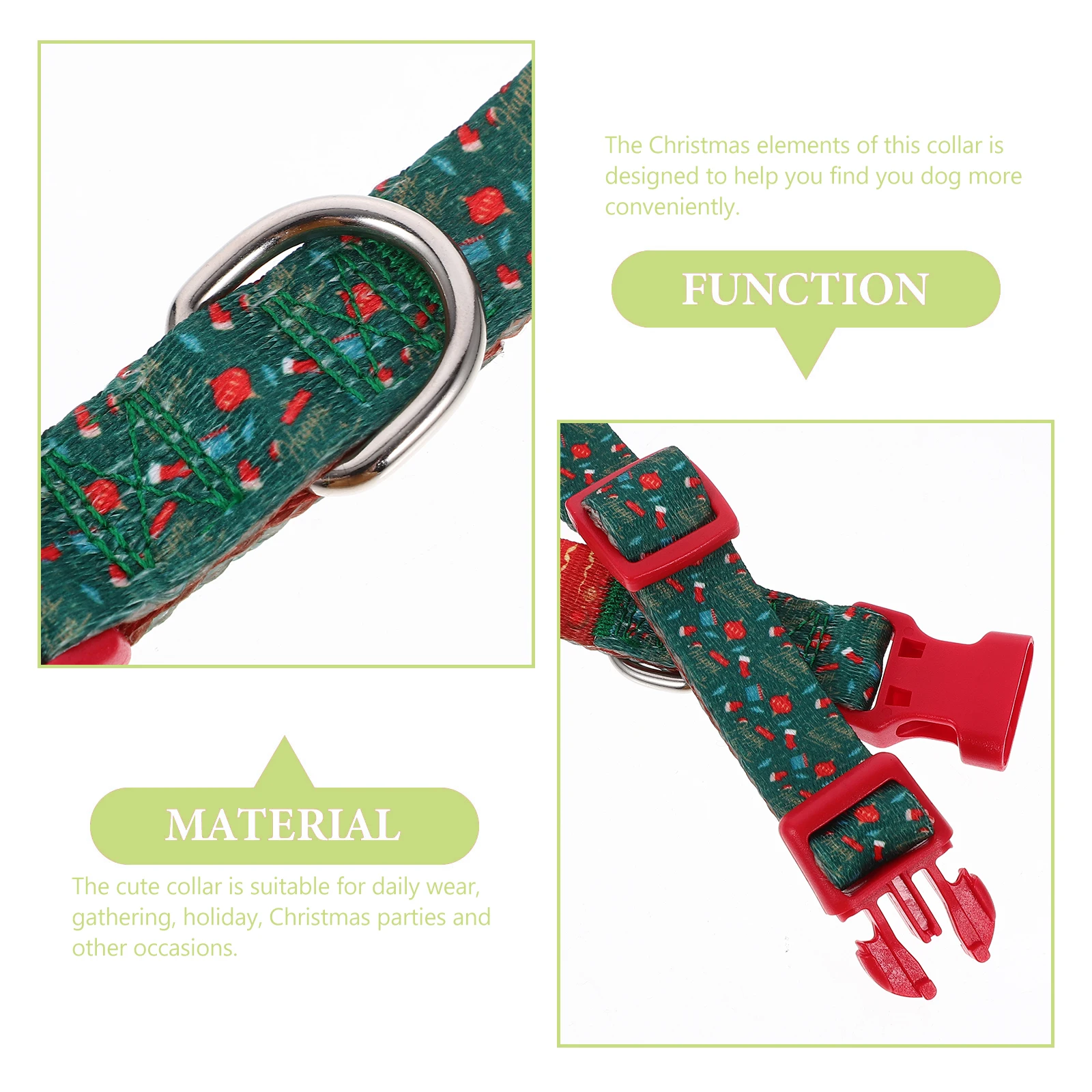 

Christmas Dog Collar Pet Necklace Adjustable Puppy Collar Lightweight Comfortable for Holiday Party Gathering Small Large Dogs