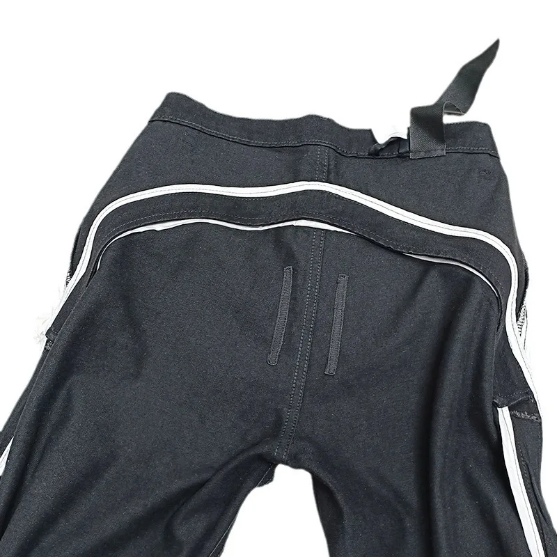 HKSH ربيع وصيف جديد الرجال المد الشرير شارع العليا RO ملابس داكنة متعددة سستة Y2K الجينز عادية مستقيم مضيئة صالح الدينيم السراويل HK4964