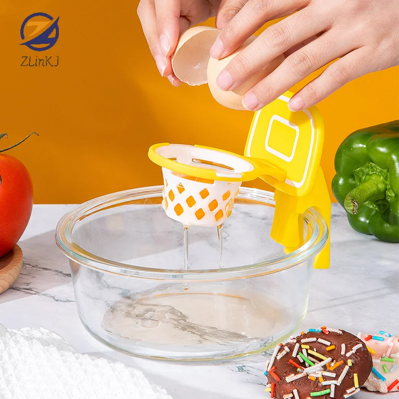 Creative Plastic Egg White Separator Basketball Rim Egg Yolk White Filter Kitchen Gadgets Household Baking Tool