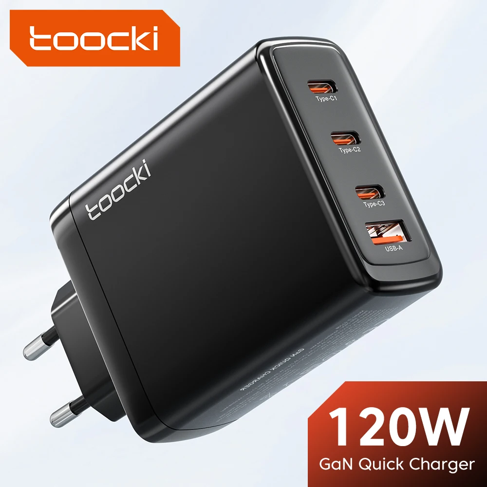 Toocki 120W GaN Charger PPS 65W Quick Charge 4.0 P3.0 Fast Charging USB Type C C Charger for iPhone 14 13 Macbook Huawei Laptop