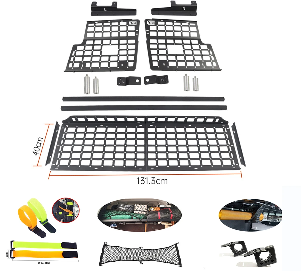 For Toyota Land Cruiser Prado J90 J95 1996-2002 Modular Storage Panel Shelf Rear Trunk Debris Rack Molle panel LC90 LC95