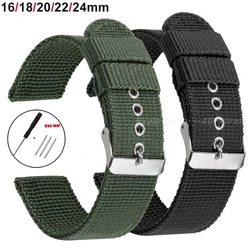 16mm 18mm 20mm 22mm 24mm Nylon Woven Strap for Seiko Wristband Military Sport Watch Band Canvas Belt for Omega for Moonswatch