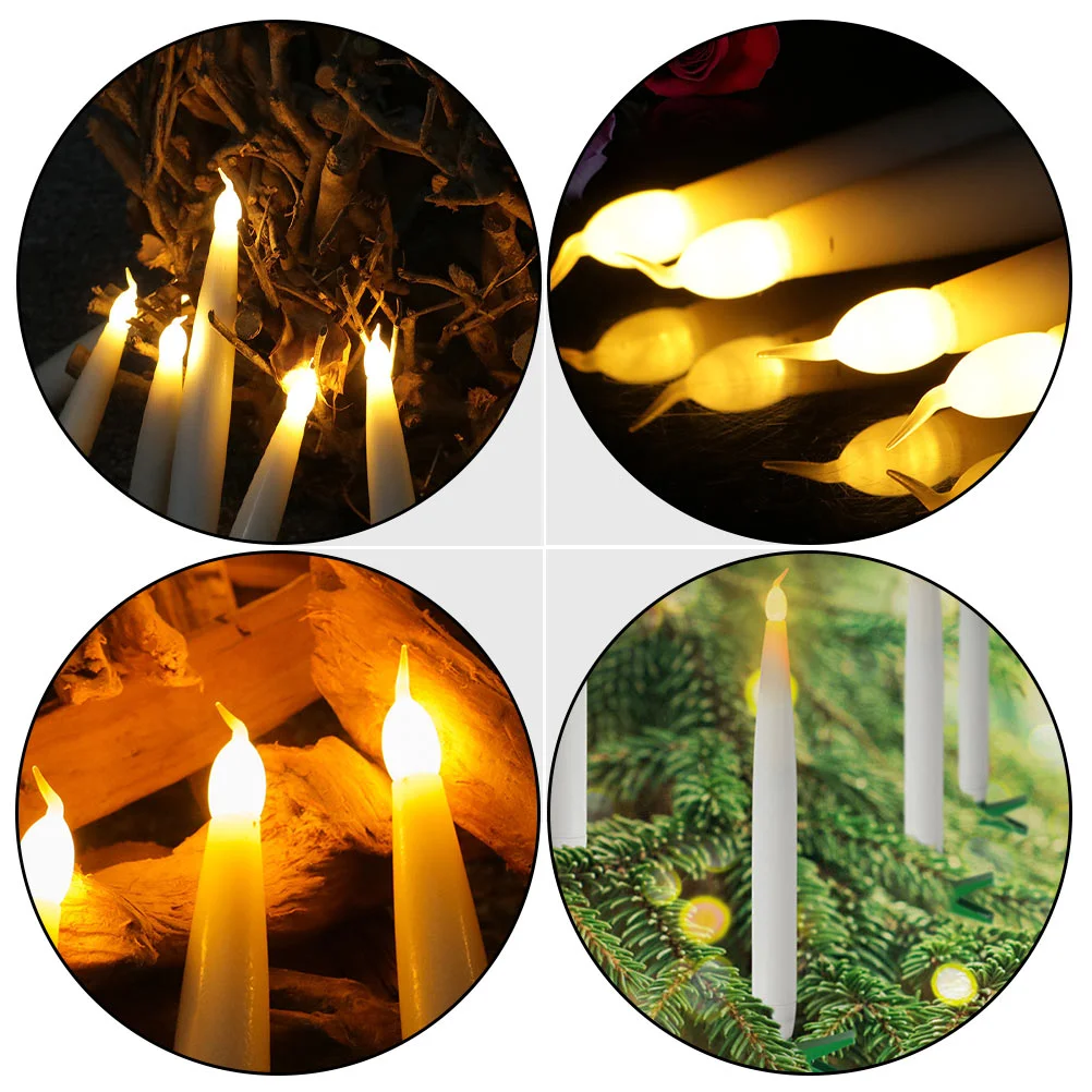 6 Pcs LED Decorative Candles Xmas Ornaments Desktop Party Supplies Abs Christmas Decors Tabletop