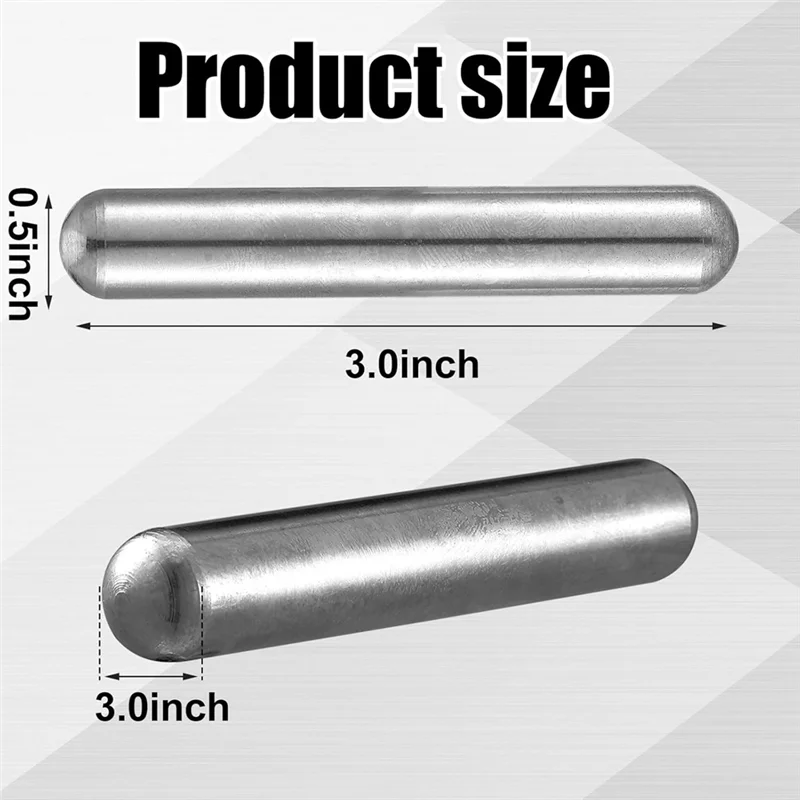 ABCA-알니코 소 자석 실린더 3개 스터드 파인더 자석 직경 0.50", 길이 3", 실버