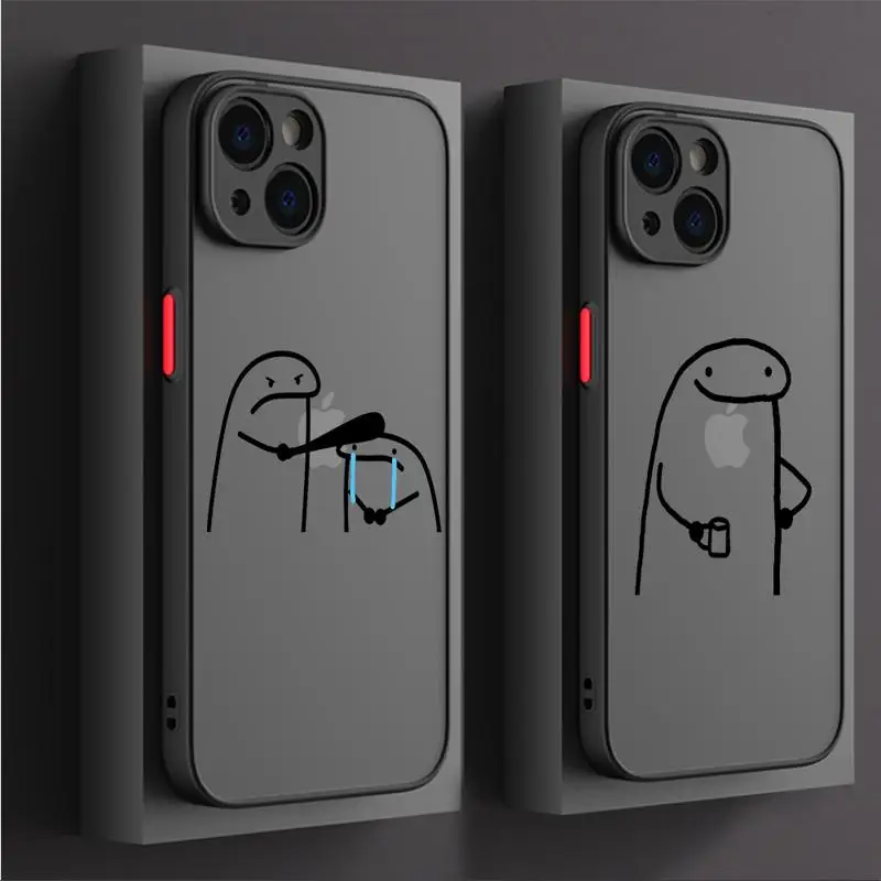 

Funny Cartoon Man Phone Case For iPhone 16 15 14 13 12 11 Pro Max Mini X XS XR 7 8 Plus Shockproof Hard Transparent Cover Fundas