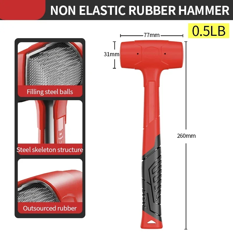 Rubber Multifunctional Installation Hammer Leveling Hammer for Tile Workers Floor enovation Hammer With Shock-Absorbing Handle