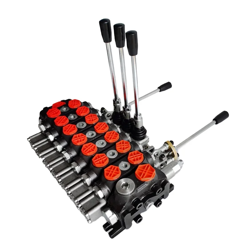 7 Handles 80 Liter Hydraulic Directional Control Valve with 2 Joystick