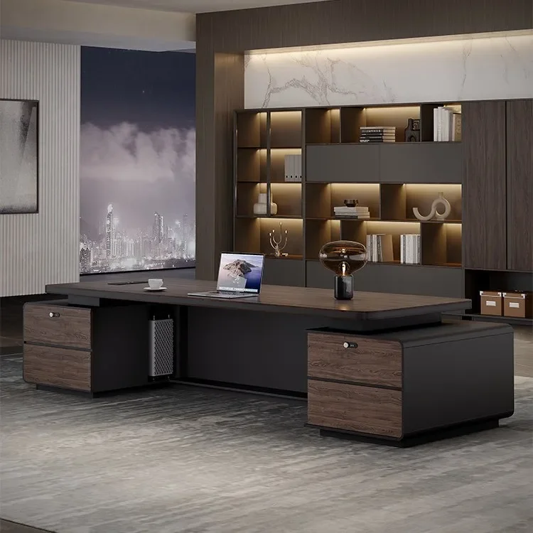 YY- Boss Desk President Desk and Chair Combination Light Luxury Boss Desk Simple Modern Manager Leadership Office