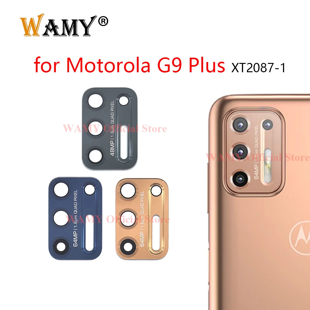 WAMY Rear Back Camera Glass Lens for Motorola Moto G9 Plus XT-2087-1 With Sticker Replacement