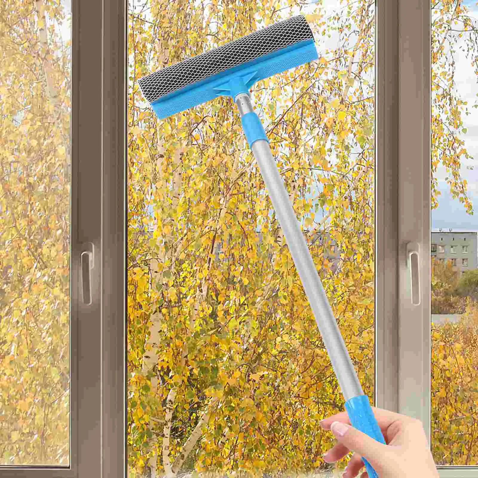 Car Window Cleaner Shower Glass Door Microfiber Scrubber Plastic Extendable Squeegee for Windshield