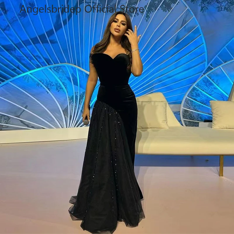 

Angelsbridep Mermaid Satin Evening Dresses Sparkly Sequins Beaded Formal Prom Gowns Sweetheart Vestidos Para Eventos Especiales