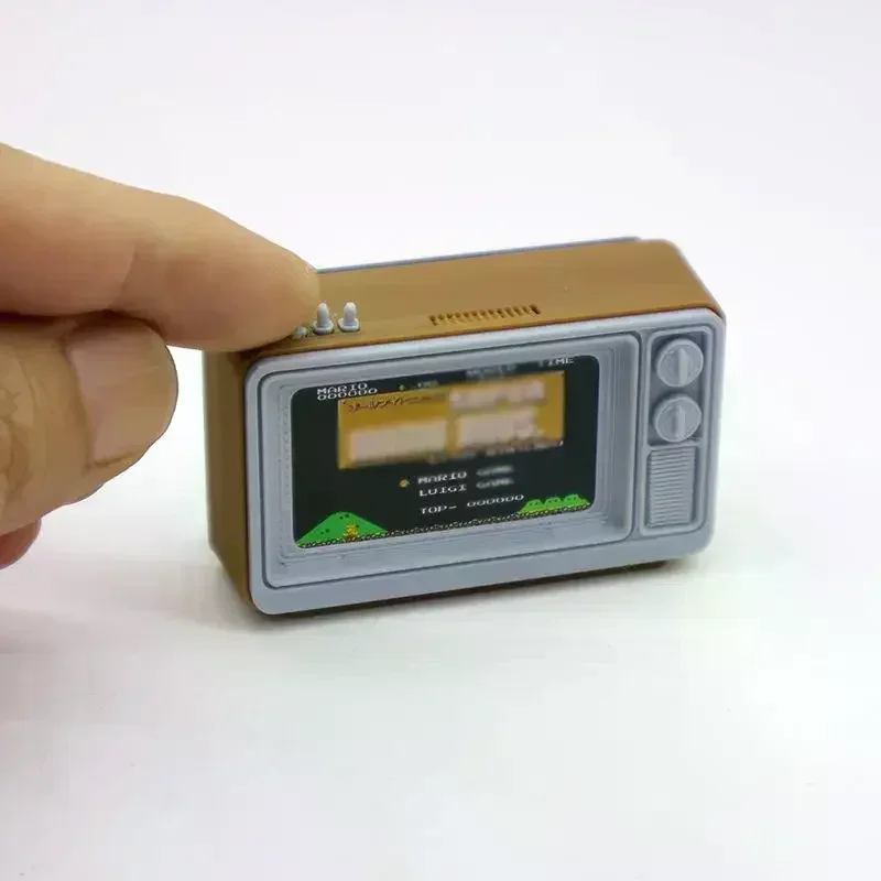 Simulación de casa de muñecas en miniatura, consola de juegos de TV nostálgica, modelo de decoración de escena de sala de estar, accesorios de muñeca, Juguetes, 1/12