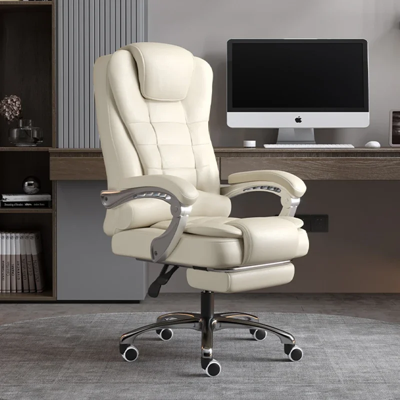 Back Executive Office Chair Fancy Luxury Adjustable Floor Swivel Office Chair Study White Cadeira Para Escritorio Furniture