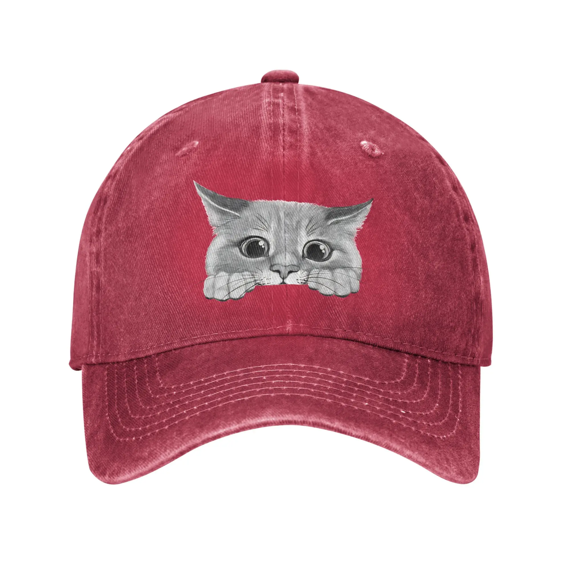 Peeking Paw Cat Casual Baseball Cap For Men Women Summer  Outdoor Sports Trucker Hat y2k Retro Sunscreen Snapback Cap