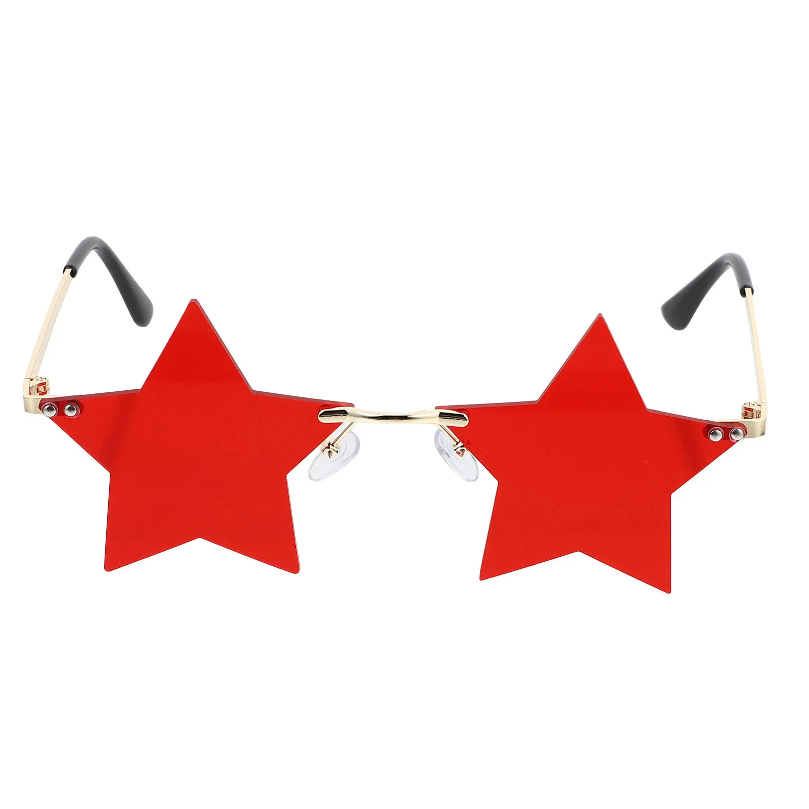

1 Pair Star Shaped Rimless Sunglasses For Women Men Fashion Personalized Uv Protection Party Decorative Glasses Cosplay Photo