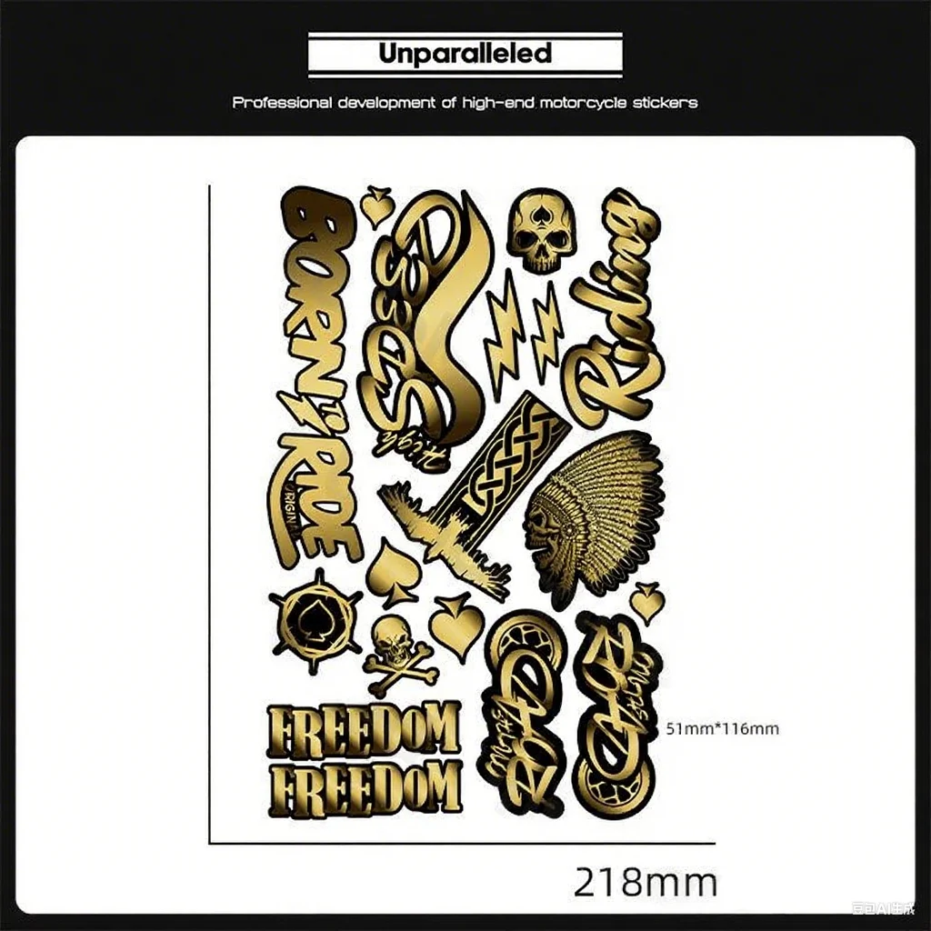 For Harley Davidson Retro Helmet Stickers Motorcycle Electric Car Stickers Waterproof Creative Helmet Modification Stickers view 3