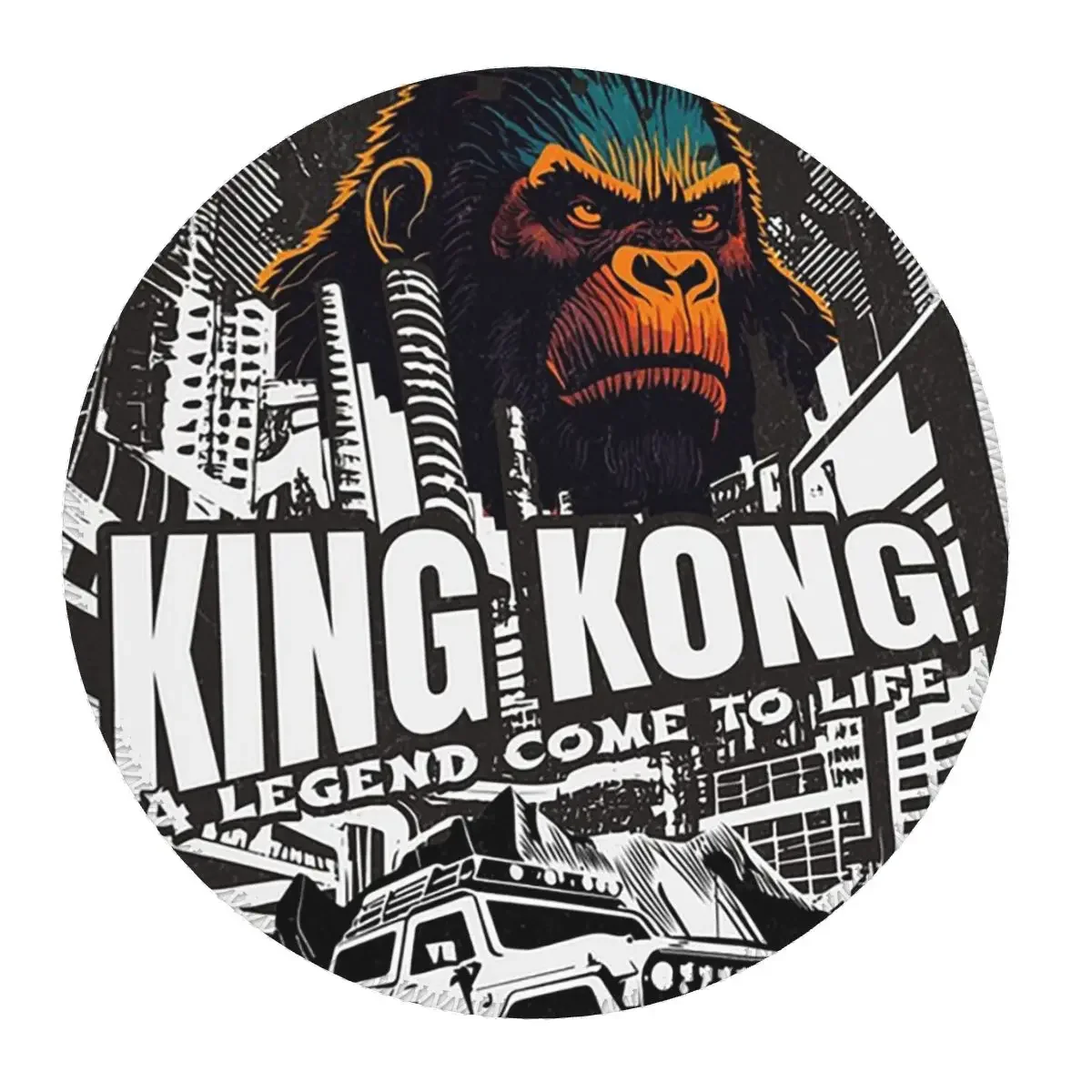 King Kong - A Legend Round Mouse Pad Computer Keyboard Mouse Mat Gaming Laptop Desk Mat Office Accessories Table Mats