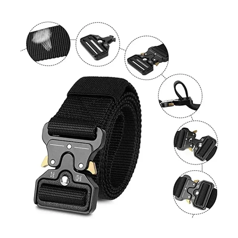 Outdoor Hunting Metal Tactical Belt Alloy Buckle High Quality Multi-Function Marine Corps Canvas Belt for Men Men's Belt