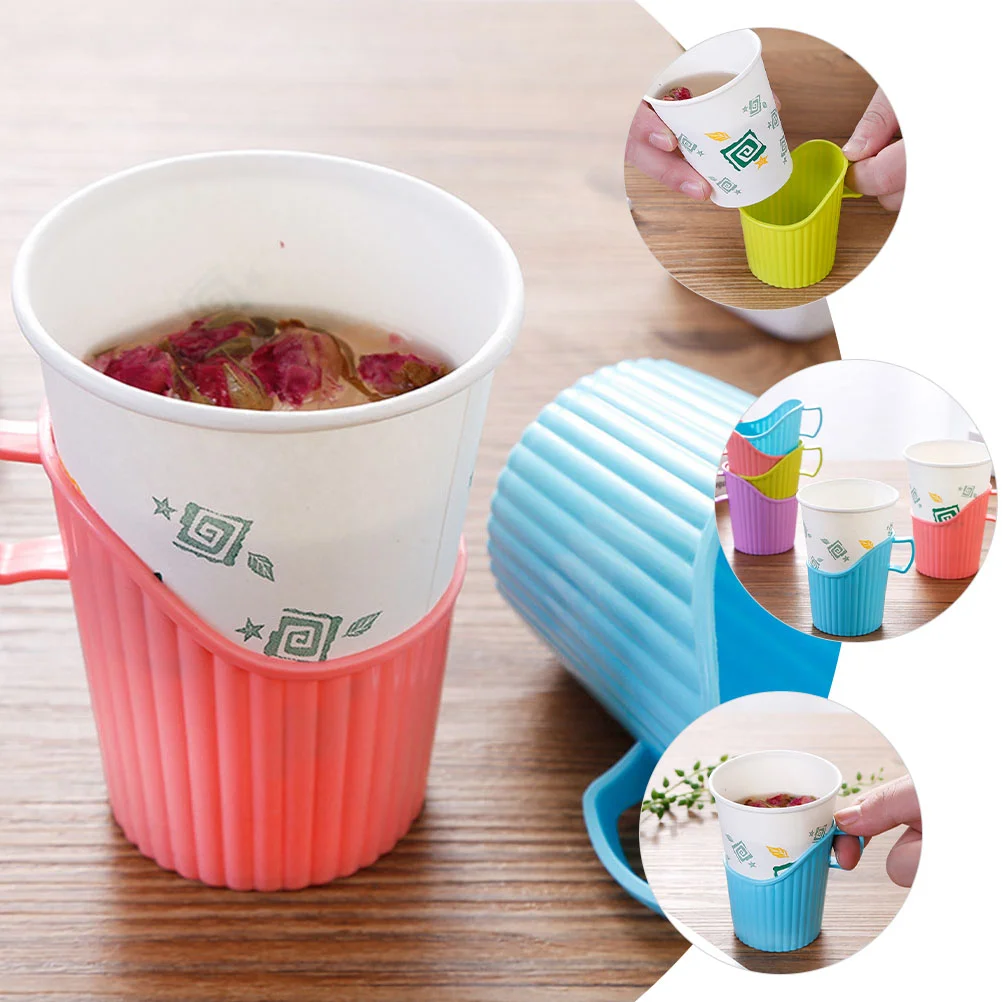 20 Pcs Paper Cup Sleeve Disposable Holder Office Cups Espresso Pp Anti-scalding