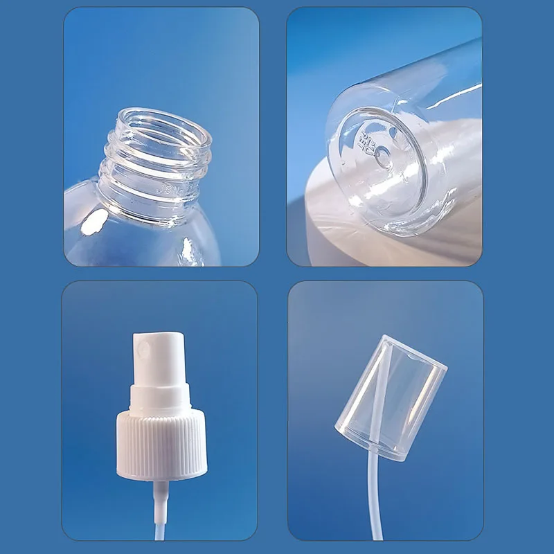 5pcs Refillable 30ml 50ml 100ml Clear PET Plastic Portable Spray Bottle Empty Perfume Container