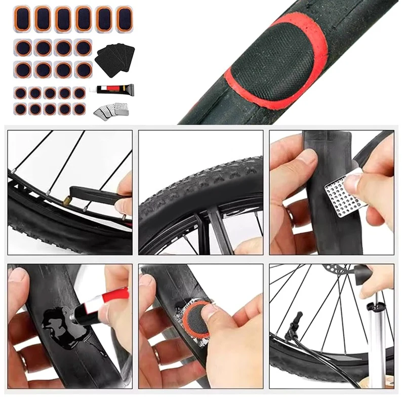 Tire Repair Tool Kits For Road,Mountain,Motorcycle BMX Bikes,ATV,Bicycles Trolleys,Wheelchair Flat Tire Repair Kit